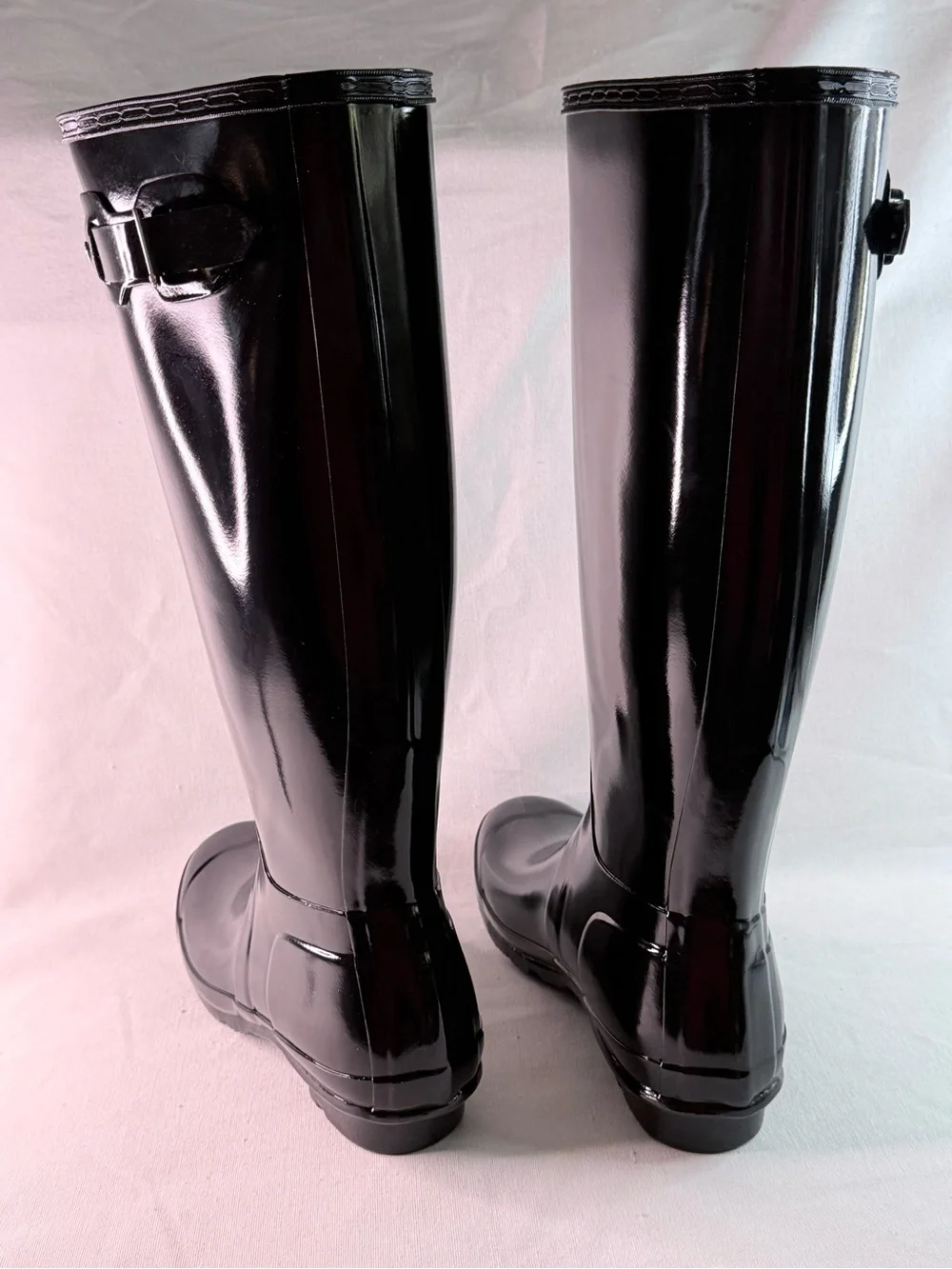 Original Hunter Women's Tall Gloss Rain Boots - Black Size 8